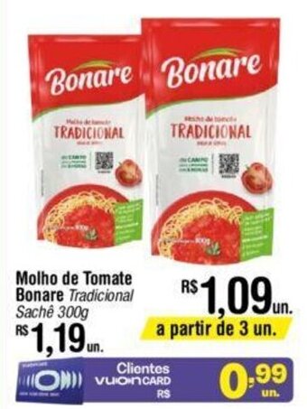 Fort Atacadista Molho de Tomate Bonare Tradicional sache 300g oferta