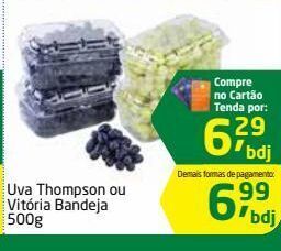 Uva thompson ou vitória bandeja 500g
