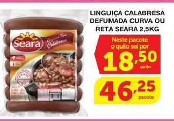 Roldão Linguiça calabresa defumada curva ou reta seara 2,5kg oferta