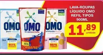 Roldão Lava-roupas líquido omo refil tipos 900ml oferta