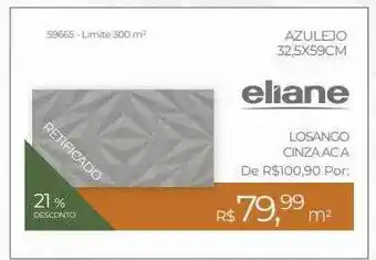 Azulejo 32.5x59cm eliane 21% desconto
