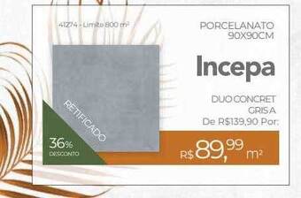 ABC da Construção Porcelanato 90x90cm incepa oferta