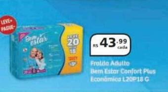 Drogasmil Fralda adulto bem estar confort plus econômica oferta