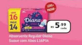 Absorvente regular diana suave com abas