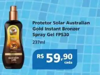 Protetor solar australian gold instant bronzer spray gel fps30