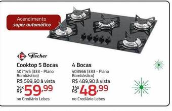 Fischer cooktop 5 bocas 4 bocas