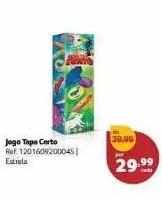 Jogo tapa certo estrela