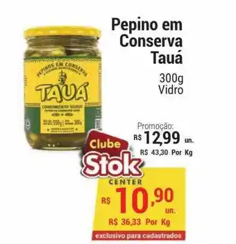 Stok Center Pepino em conserva tauá vidro oferta
