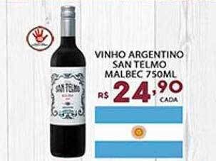 Supermercado Porecatu Vinho argentino san telmo malbec oferta