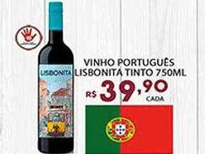 Supermercado Porecatu Vinho português lisbonita tinto oferta