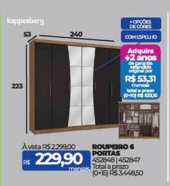 Lojas Certel Roupeiro 6 portas kappesberg oferta