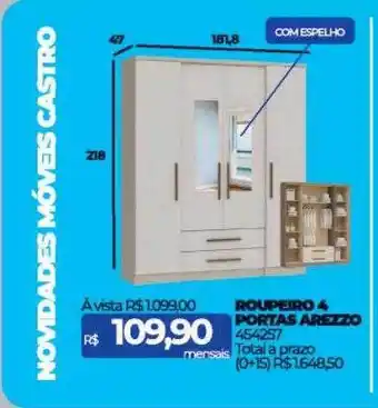 Lojas Certel Roupeiro 4 portas arezzo oferta