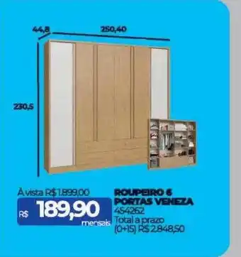 Lojas Certel Roupeiro 6 portas veneza oferta