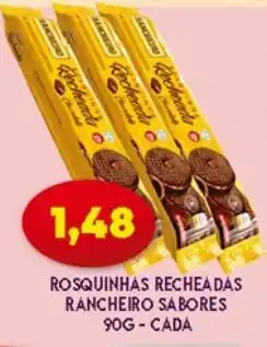 Supermercados Cristal Rosquinhas Recheadas Rancheiro Sabores 90g - cada oferta