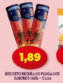 Supermercados Cristal Biscoito Recheado Plugados Sabores 140g - cada oferta