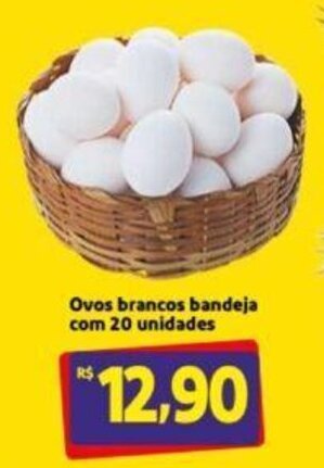 Extra Supermercado Ovos Brancos bandeja com 20 unidades oferta