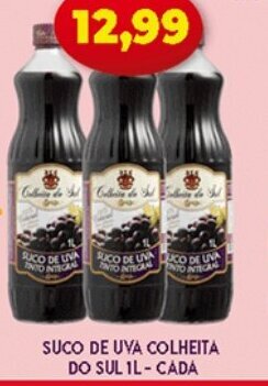 Supermercados Cristal Suco de Uva Colheita Do Sul 1L - cada oferta
