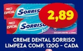 Supermercados Cristal Creme Dental Sorriso Limpeza Comp. 120g - cada oferta