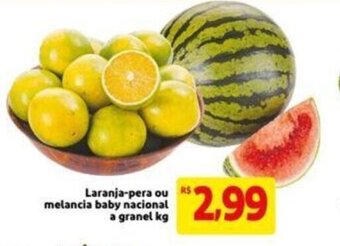 Extra Supermercado Laranja pera ou melancia baby nacional a granel 1kg oferta