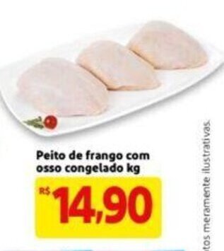 Extra Supermercado Peito de Frango Com Osso Congelado 1kg oferta