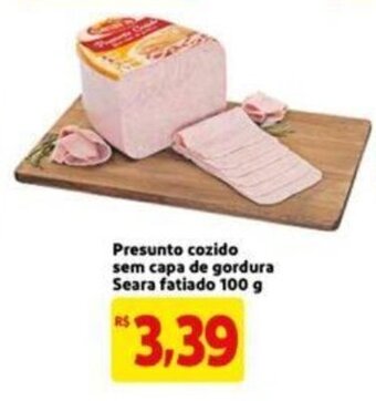 Presunto cozido sem capa de gordura Seara fatiado 100g