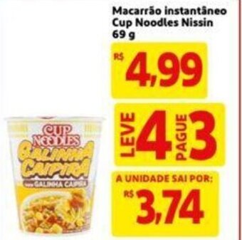 Extra Supermercado Macarrao Instantaneo Cup Noodles Nissin 69g oferta