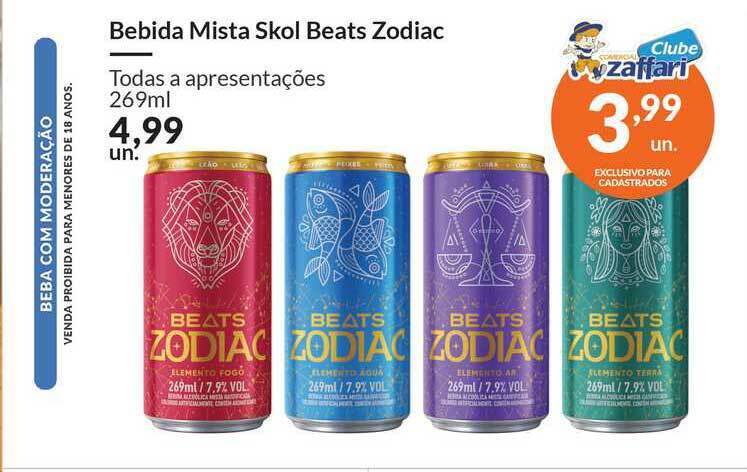 Bebida Mista Skol Beats Zodiac 269ml oferta na Zaffari