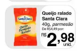 Supermercados Baklizi Queijo Ralado Santa Clara 40g oferta