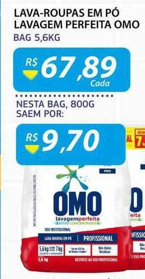 Assaí Atacadista Lava-roupas em pó lavagem perfeita omo oferta