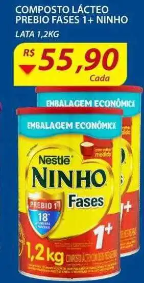 Assaí Atacadista Composto lácteo prebio fases 1+ ninho oferta