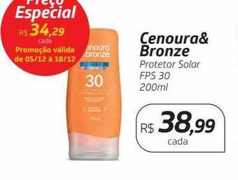 Drogal Cenoura & bronze protetor solar fps 30 oferta