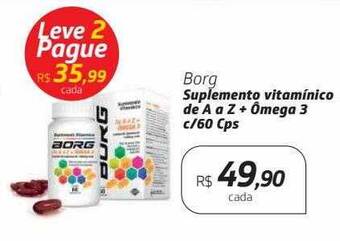 Drogal Borg suplemento vitamínico de a a z + ômega 3 c-60 cps oferta