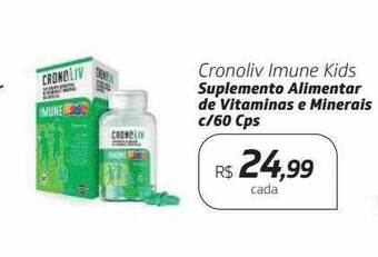 Drogal Cronoliv imune kids suplemento alimentar de vitaminas e minerais c-60 cps oferta