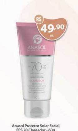 Tchê Farmácias Anasol protetor solar facial fps 70 clareador oferta