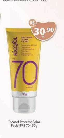 Tchê Farmácias Ricosol protetor solar facial fps 70 oferta
