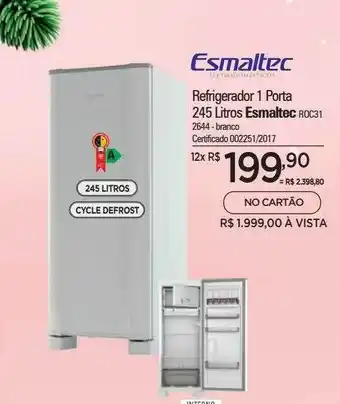 Zenir Esmaltec refrigerador 1 porta 245 litros esmaltec oferta