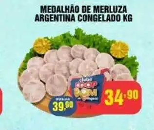 CoopBom Medalhão de merluza argentina congelado oferta