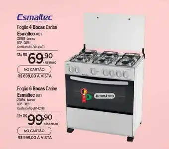 Zenir Fogão 4 bocas caribe esmaltec fogão 4 bocas caribe esmaltec oferta