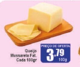 Higa's Supermercado Queijo Mussarela Fat. cada 100g oferta
