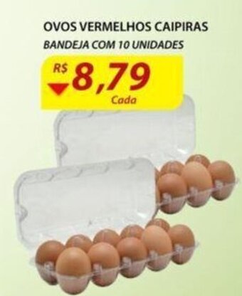 Assaí Atacadista Ovos Vermelhos Caipiras bandeja com 10 unidades oferta