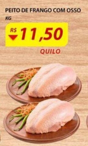 Assaí Atacadista Peito de Frango com Osso 1kg oferta