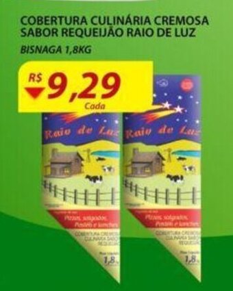 Cobertura Culinaria Cremosa Sabor Requeijao Raio de Luz 1.8kg