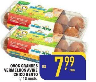 Mercantil Rodrigues Ovos grandes vermelhos avine chico bento c/ 10 unids. oferta