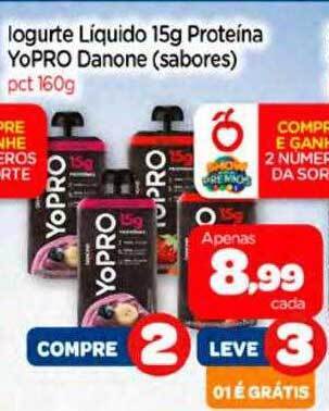 Nordestão Iogurte líquido 15g proteína yopro danone sabores oferta