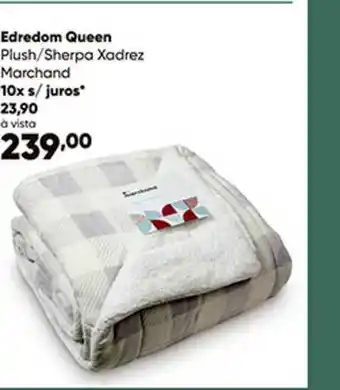 Zaffari Edredom Queen Plush Sherpa Xadrez Marchand oferta