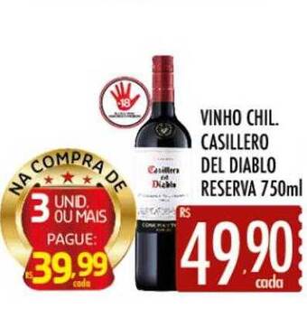 Vinho chil casillero del diablo reserva