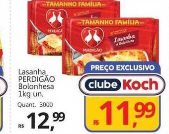 Supermercados Koch Lasanha perdigão bolonhesa oferta