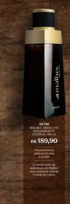 Malbec absoluto desodorante colônia