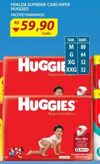 Assaí Atacadista Fralda Supreme care Hiper Huggies oferta