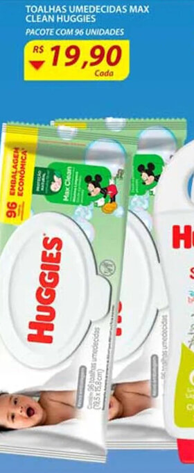 Assaí Atacadista Toalhas Umedecidas Max Clean Huggies oferta